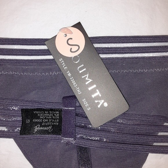 Youmita Small Gray Ridge Bralette and Mesh G-string NWT - Picture 10 of 11